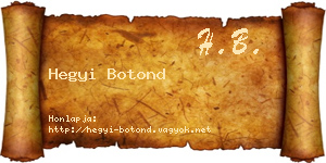 Hegyi Botond névjegykártya